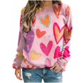 thumbnail image 2 of Meichang Chandail en Molleton Surdimensionné pour Femmes Chandail en Molleton de la Saint-Valentin Graphique Amour Manches Longues Pull Décontracté Coupe Ample Col Rond Chandails en Molleton de Vacances, 2 of 5
