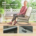 thumbnail image 4 of Outsunny Rattan Rocking Chair with Soft Cushion for Garden, Khaki, 4 of 10