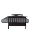 thumbnail image 2 of DHP Brixen Espresso Wood Arm Metal Futon Frame with 6-Inch Mattress, Full, Gray, 2 of 7