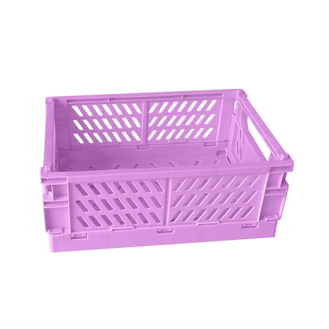 Under Bed Storage Bins Mini Collapsible Storage Crates/Stackable Storage Container Basket, Folding Plastic Storage Box Foldable Plastic Storage Case Desktop Carrying Basket 1#Mini Green