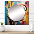 thumbnail image 1 of Designart "Modern Robot Pop Art wall art V" Modern Square Mirror Wall Decor Glam - Large Multi-Color Square Bathroom Mirror - Square Printed Wall Mirror Art, 1 of 5