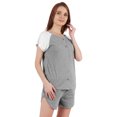 thumbnail image 3 of Inkmeso Solid 2 Pc Nightwear Set For Women Raglan Sleeves Button-Down Top & Shorts Sleepwear-54, 3 of 7