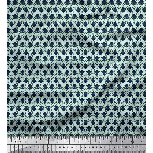 Soimoi Polyester Crepe Fabric Spider Insects Fabric Prints by Yard 42 Inch Wide