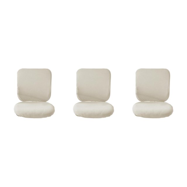 Baohd Computer Chair Cover Swivel Chair Cover Rotating for Chair White Backrest + Cushion Cover 3Set