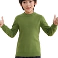 thumbnail image 1 of MeetoTime 4-18 Years Children's Knitted Undershirt Solid Color Thick Half High Neck Long Sleeved Pullover Top, 1 of 3