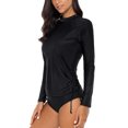 thumbnail image 4 of Women's Long Sleeve Rash Guard UPF 50+ Striped Swim Shirts, 4 of 7