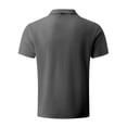 thumbnail image 3 of Pisexur Mens Ribbed Dress Shirts Short Sleeve Relaxed Fit Golf Shirt Tops Summer Solid Color Collar Button Down Blouses Casual Work Out Shirts for Mens Trendy, 3 of 3