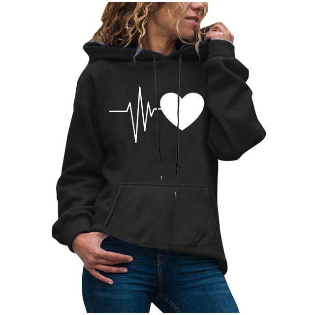 Chandails à Capuchon Décontractés pour Femmes, Hauts, Chandail Imprimé pour Dames, Blouse, T-Shirt