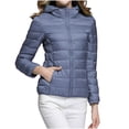 thumbnail image 3 of WRKEKC Lightweight Hooded Parka for Women, Solid Color Long Sleeve Full Zip Coat with Secure Pockets and Ribbed Cuffs, Transitional Season Layer Navy XL, 3 of 7