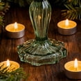 thumbnail image 5 of Holiday Time Christmas Green Glass Candle Holder 6.14", Indoor, 5 of 5