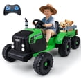 thumbnail image 1 of Costway 24V Ride On Tractor for Kids with Detachable Trailer Remote Control Music Green, 1 of 10