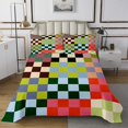 thumbnail image 1 of Erosebridal Checkered Gingham Coverlet Set Twin, Rectangle Geometry Bedding Set, Teens 2pcs, 1 of 5