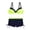 L-Yellow, variant on Kcodviy Women's Swimwear Tankini 2 Women Swim Shorts and Bikini Top Piece Normal Swimsuit Backless Swim Top 2 Piece Printing Adjustable Print Color Padded Strap Bathing Suits Vacation Beach Wear