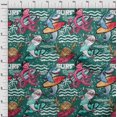 thumbnail image 4 of oneOone Velvet Dark Green Fabric Ocean Life Sewing Craft Projects Fabric Prints By Yard 58 Inch Wide, 4 of 5