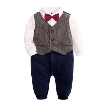Grenouillères et Barboteuses pour Bébés Filles, Tout-Petits, Bébés Garçons, Manches Longues, Couleur Unie, Col à Revers, Combinaison, Barboteuse, Vêtement d'Anniversaire, Nouvelles Combinaisons Décontractées d'Hiver, Café, 3 Mois