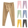 thumbnail image 4 of MIASHUI Leggings pour Filles Confortables Extensibles Pantalon Pleine Longueur Collants Doux à Imprimé Rayé, Vert, 3-4 Ans, 4 of 4