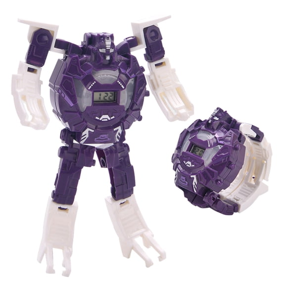 EGNMCR Children's With Light Electronic Deformation Watch Deformation Robot Toy Deformed watch Birthday Gifts for Kids