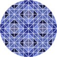 thumbnail image 1 of Ahgly Company Tapis Rond Lavable en Machine Intérieur Jeans Transitionnels Bleu, 8 Pieds Rond, 1 of 7