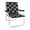 Noir & Argent, variante sur Lawn Chair USA - Chaise Classique Pliante en Aluminium à Sangles - Chaise d'Extérieur Durable, Portable et Confortable - Idéale pour le Camping, les Sports et les Concerts - Rayure Beige