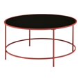 thumbnail image 1 of Furniture of America Rockbel Table Basse Ronde Contemporaine avec Dessus en Verre, Rouge, 1 of 5