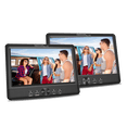 thumbnail image 1 of Proscan 10” 480p Dual Screen Portable DVD Player, USB and SD Card Playback, Car Headrest DVD Player, AV Output, Headphone Jack, AC and Car Adapters, Mount Straps Included, 1 of 5