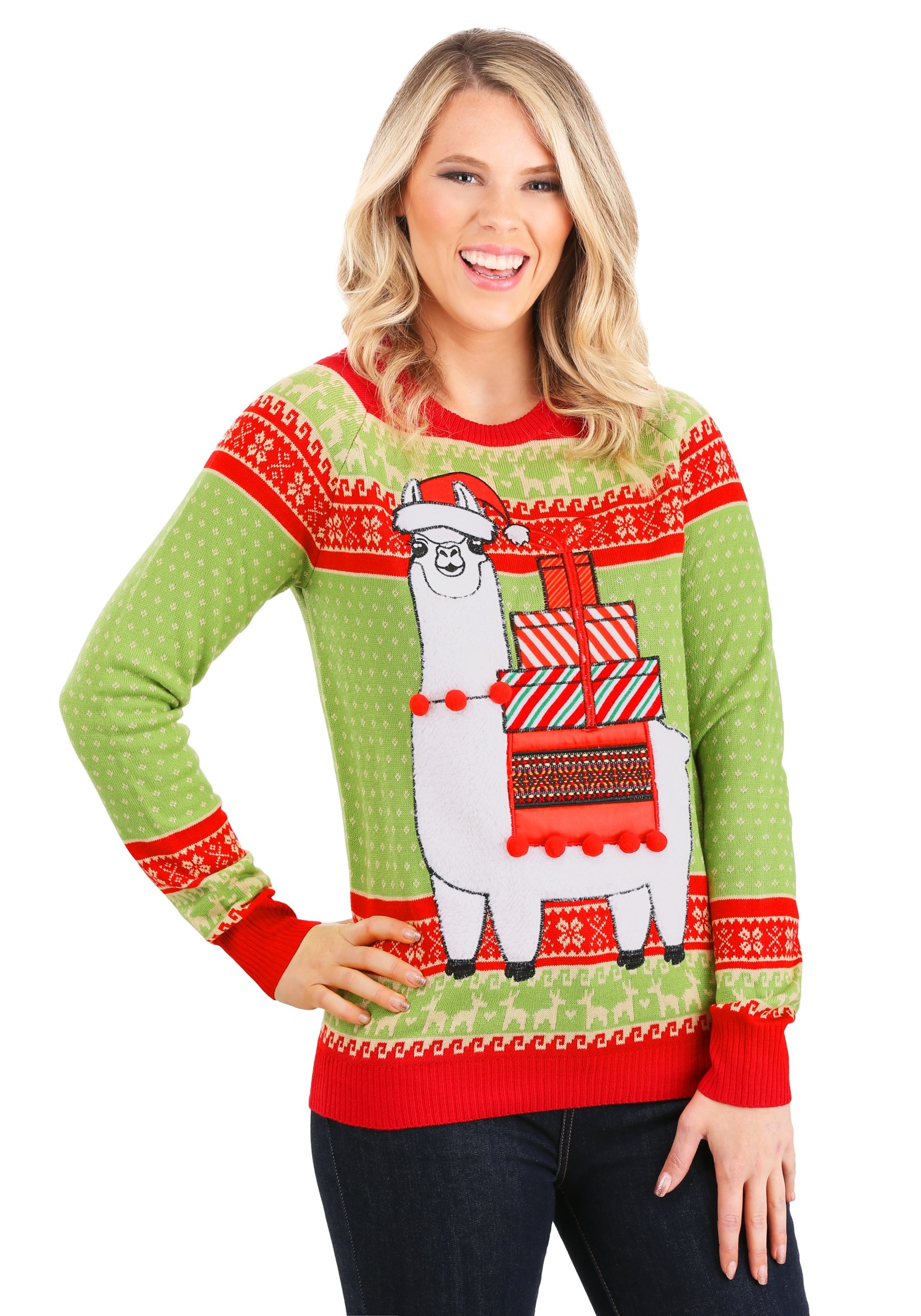 Adult Christmas Llama Unizex Ugly Sweater