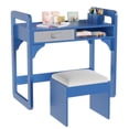 thumbnail image 2 of GloryStar Study Desk & Chair Set, Wooden Writing Table with Fabric Drawers and Built-In Pen Holder for Neat, Organized Learning Spaces, 2 of 7