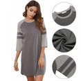 thumbnail image 4 of EIMELI Ladies Solid Color Plus Size Pajamas Nightgown Red XL, 4 of 9