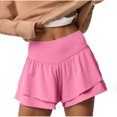 thumbnail image 1 of Besolor Womens Athletic Shorts Double Layers Ruffle High Waist Running Workout Tennis Shorts with Build in Shorts, 1 of 6