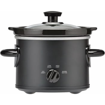 Mainstays 2QT Slow Cooker, Matte Black