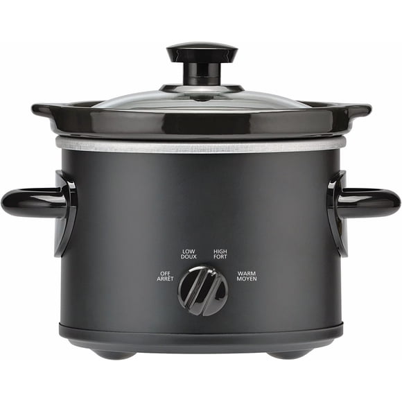 Mainstays 2QT Slow Cooker, Matte Black