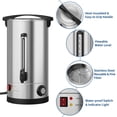 thumbnail image 2 of Fast Brew Commercial Coffee Urn – 16L Double Wall Stainless Steel Beverage & Water Dispenser – 110 Cup Large Capacity Coffee Maker with Filter Basket – Ideal for Buffet, Catering– Specs: 16L, 2 of 8