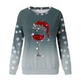 thumbnail image 4 of Chandail Ample à Manches Longues pour Femmes avec Imprimé « Merry Noël », Col Rond, Chandail en Molleton, Grande Veste pour Femmes, Coupe Ajustée, Chandail à Enfiler, Hauts, Chandails en Molleton, Chandails Décontractés à Manches Longues, Chandails d'Entraînement, Blouse Ample, 4 of 8