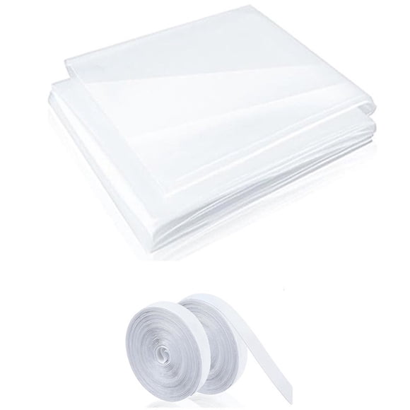 CUITING Window Insulation Kit 47 X 63 Inches with Adhesive Tape Cuttable Clear Film for Window Draft Proofing Winter Insulation and Heat Retention