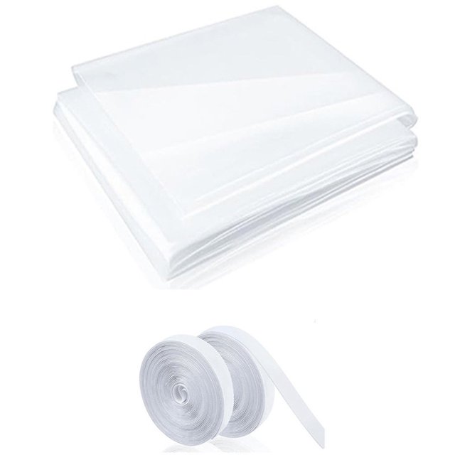 CUITING Window Insulation Kit 47 X 63 Inches with Adhesive Tape Cuttable Clear Film for Window Draft Proofing Winter Insulation and Heat Retention