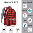 thumbnail image 2 of Striped and Checkered Fusion Backpack Moroccan Geometric Plaid Print Fashion School Bag for Students, 2 of 3
