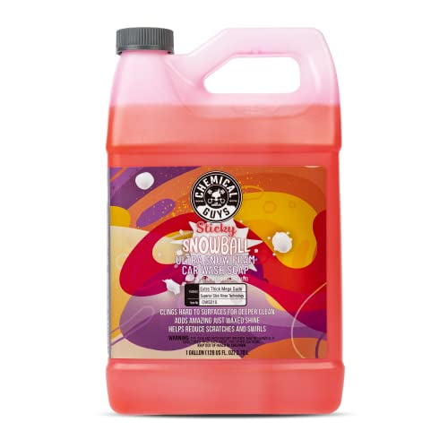 Chemical Guys CWS215 Sticky Snowball Ultra Snow Foam Car Wash Soap (Works with Foam Cannons, Foam Guns or Bucket Washes) For Cars, Trucks, Motorcycles, RVs & More 128 fl oz (1 Gallon)