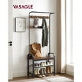 thumbnail image 2 of VASAGLE Coat Rack, Hall Tree with Shoe Bench for Entryway, Entryway Bench with Coat Rack, 4-in-1, Rustic Brown and Black, 2 of 5