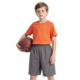 thumbnail image 4 of TOPTIE Short de Soccer pour Grands Garçons, Shorts de Course de 8 Pouces avec Poches - Gris - P/ 8, 4 of 7