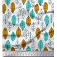 thumbnail image 1 of Soimoi Silk Fabric Leaves Block Print Sewing Fabric Yard 42 Inch Wide, 1 of 5
