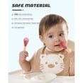 thumbnail image 4 of Less Than 5 Tableware Baby Spoons and Forks Feeding Set 2 Pack Soft Silicone Tip Heat Sensitive Toddler Utensils First Stage for Self Feeding Baby Heat Spoon Kit Multi Color Infant Spoons, 4 of 9