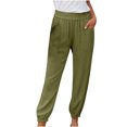 thumbnail image 1 of Birdeem Fashion Women Plus Size Drawstring Casual Solid Elastic Waist Pocket Loose Pants, 1 of 5