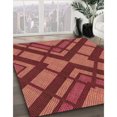 thumbnail image 3 of Ahgly Tapis d'Intérieur Lavable en Machine Carré Transitionnel Orange Vif, 6 Pieds Carré, 3 of 7