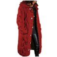 thumbnail image 1 of Women‘s Long Large Classic Cardigans Cable Knit Hood Sweater Oversized Button Duster Coat with Pocket 2024, 1 of 5