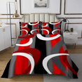 thumbnail image 1 of Erosebridal Red Gray Black White Coverlet Set Twin, Geometric Stripes Bedding Set, Modern Room Decor 2pcs, 1 of 5