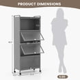 thumbnail image 3 of Costway Étagère de Cuisine à 5 Niveaux Armoire de Rangement Mobile pour Micro-Ondes Portes Relevables Gris, 3 of 10