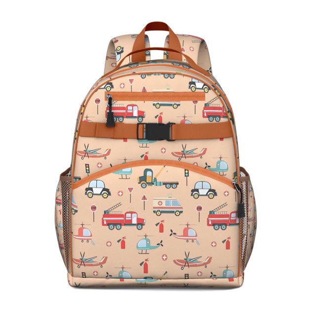 Tractor Student Backpack Adjustable Shoulder Straps Chest Buckle Lightweight Durable School Backpack