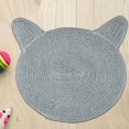 thumbnail image 3 of IH Casa Decor Braided Cotton Cat Shape Mat Light Gray, 3 of 3