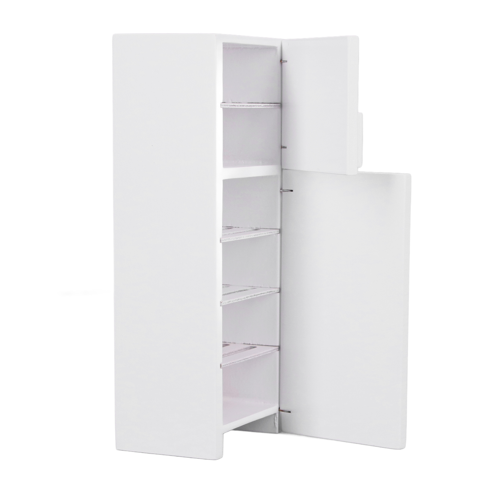 Kitchen 1:12 Dollhouse Miniature Fridge Dollhouse Furniture Wooden White Refrigerator for Dollhouse Decoration