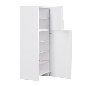 Cuisine 1:12 Miniature de la maison de poupées Réfrigérateur en bois blanc pour la décoration de maison de poupée